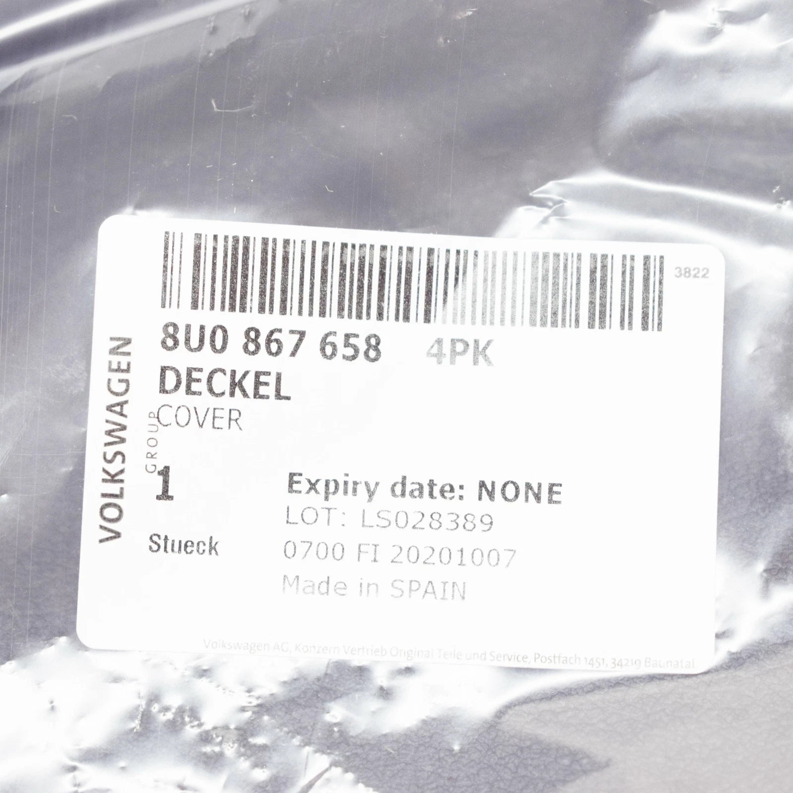 NEW AUDI Q3 8U REAR RIGHT TAIL LIGHT COVER 8U08676584PK ORIGINAL