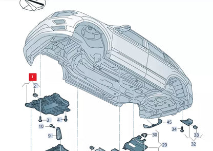 NEW VOLKSWAGEN TIGUAN AD FRONT UNDERBODY NOISE INSULATION 5QF825235C ORIGINAL