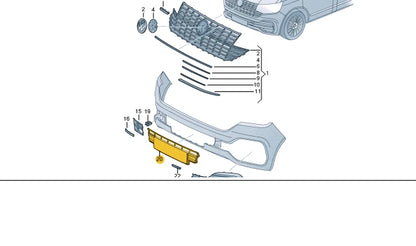 NEW VOLKSWAGEN TRANSPORTER T6 FRONT BUMPER COVER PART 7LA853678B9B9