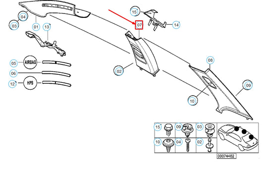 NEW BMW 3 COUPE E46 RIGHT UPPER A COLUMN ITS COVER 51437065362 7065362 ORIGINAL
