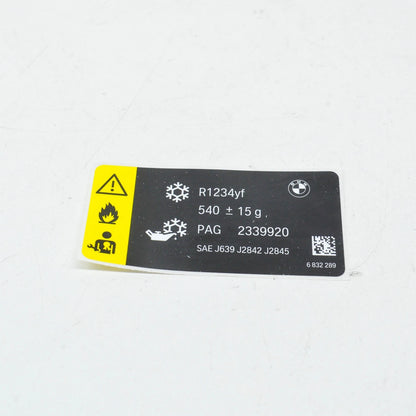 NEW BMW 2 CABRIO F23 COOLANT LABEL 540/-10G 71236832289 6832289 ORIGINAL