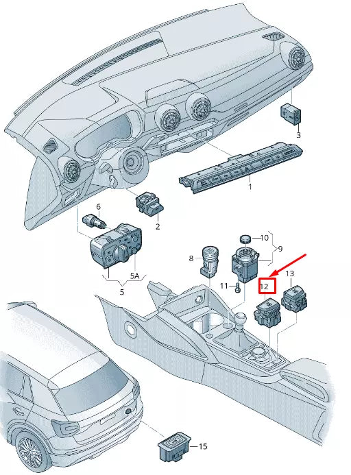 NEW AUDI Q2 GA HAND PARKING BRAKE BUTTON RHD 8V2927225C