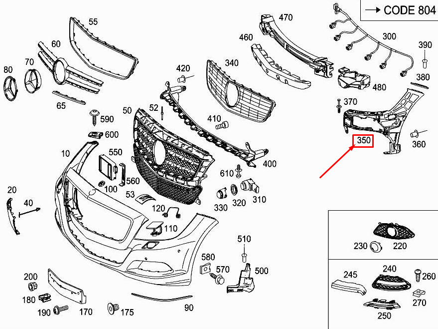 new mercedes-benz cls c218 front right bumper carrier a2188850465 original