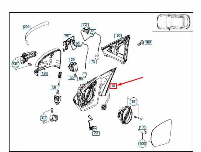 NEW MERCEDES-BENZ GLC COUPE C253 FRONT LEFT SIDE WING MIRROR A2538103902