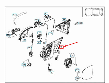 NEW MERCEDES-BENZ GLC COUPE C253 FRONT LEFT SIDE WING MIRROR A2538103902