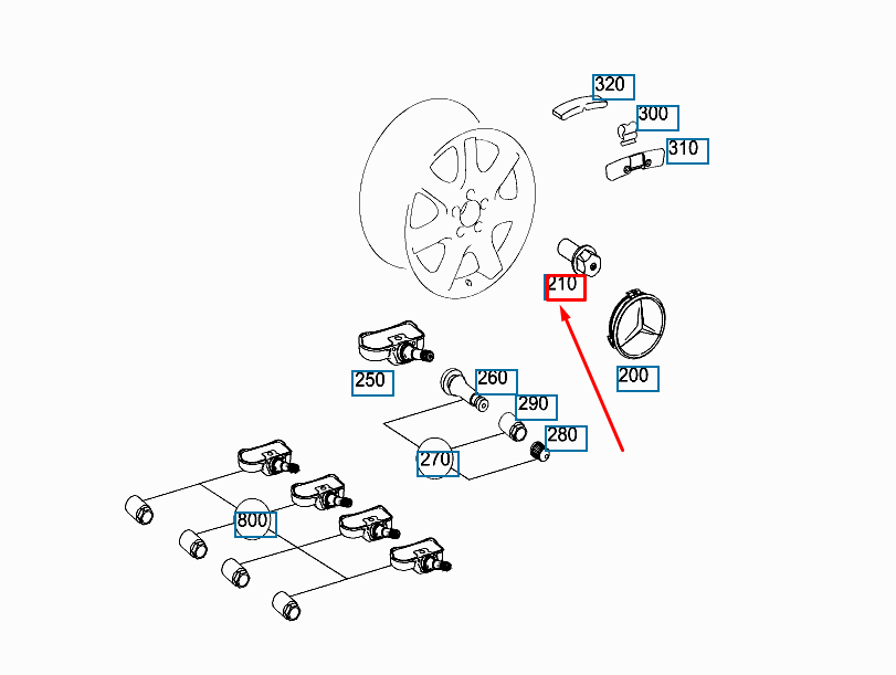 new mercedes-benz slk r172 wheel bolt a0009905107 original