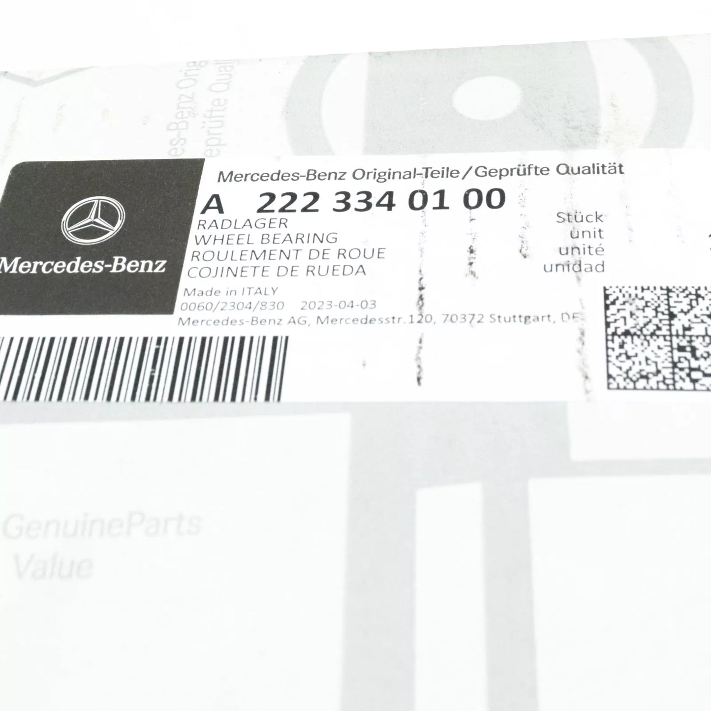 NEW MERCEDES-BENZ E W213 AMG FRONT WHEEL BEARING A2223340100 ORIGINAL