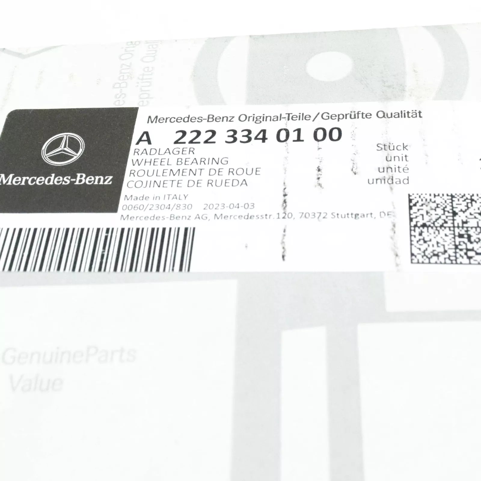 NEW MERCEDES-BENZ E W213 AMG FRONT WHEEL BEARING A2223340100 ORIGINAL