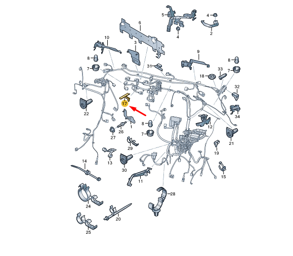 new vw transporter vi t6 wiring harness cable holder 1c0971848c original