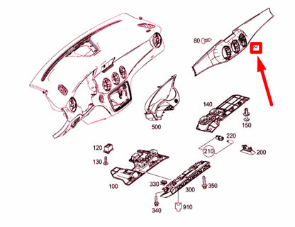 NEW MB CLA C117 DASHBOARD CENTER AIR VENT TRIM RHD A1176800671 ORIGINAL