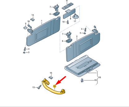 NEW AUDI A8 4H D4 FRONT FOLDING GRAB ROOF HANDLE 4H0857607BEP5 ORIGINAL