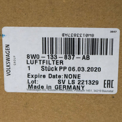 NEW AUDI A4 B9 AIR FILTER BOX ASSEMBLY 8W0133837AB ORIGINAL