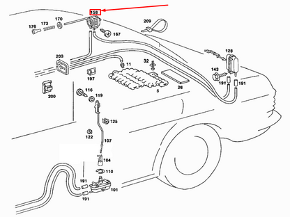 NEW MERCEDES-BENZ SALOON W123 FUEL FILLER NECK ELEMENT A1238002575 ORIGINAL