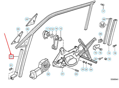 NEW BMW 5 E34 FRONT LEFT DOOR WINDOW GUIDE RAIL 51321944525 1944525 ORIGINAL