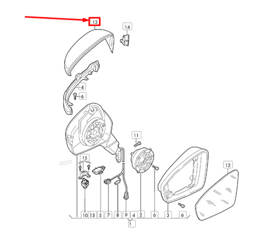 new volkswagen tiguan mk2 front left door mirror cap 5na857537agru original