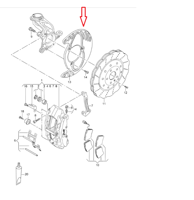 NEW AUDI A3 RS3 8V FRONT LEFT BRAKE DISC COVER PLATE 8V0615311B ORIGINAL
