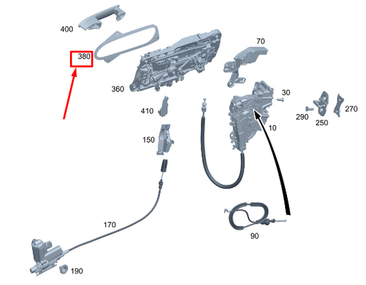 new mercedes-benz eqs v297 front right door handle frame a0997605403 original