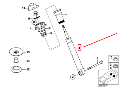 new bmw 5 e39 rear shock absorber 33521094052 1094052 original