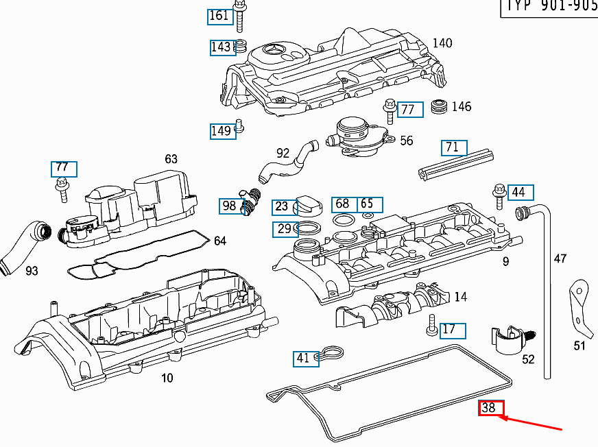 NEW MERCEDES-BENZ VITO 638 CYLINDER HEAD GASKET A6460161221 ORIGINAL