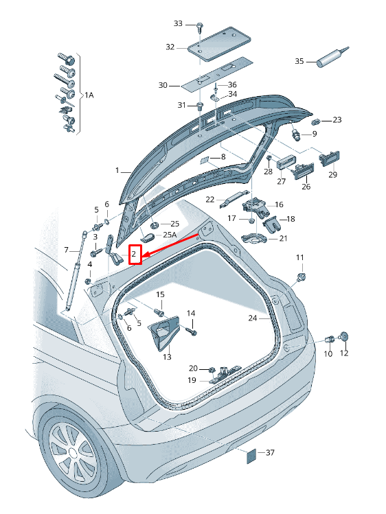 new audi a1 mk1 rear right side bootlid hinge 8x4827300a original