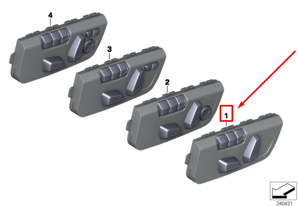 NEW BMW 3 F30 FRONT LEFT SEAT CONTROL MEMORY SWITCHES 9359829 61319359829