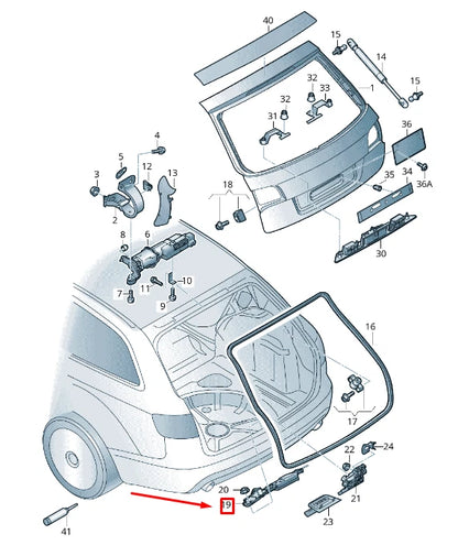 NEW AUDI A6 AVANT C6 REAR LIFTGATE LOCK STRIKER PLATE 4F9827383F ORIGINAL