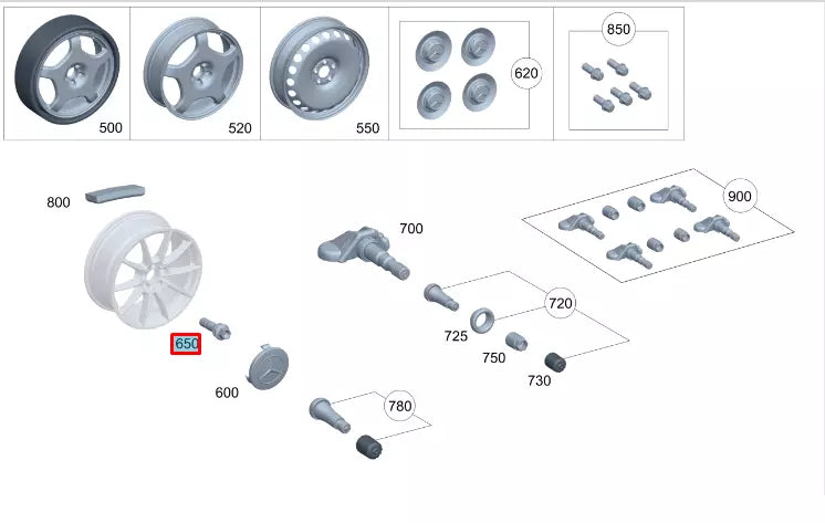 NEW MERCEDES-BENZ GLE W167 WHEEL SCREW A0009904518 ORIGINAL