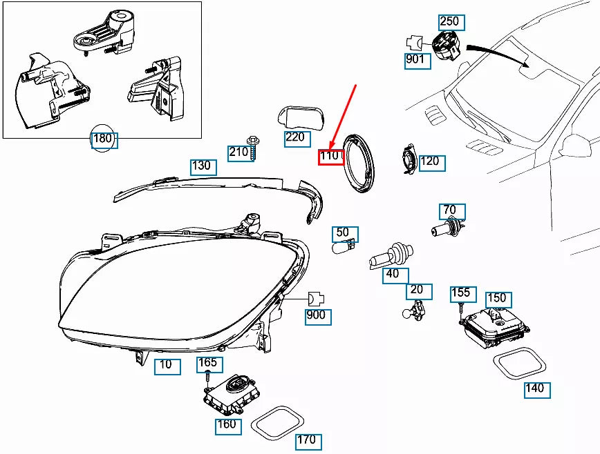 NEW MB ML W166 FRONT HEADLIGHT LOW BEAM PROTECTIVE CAP A0008268124 ORIGINAL