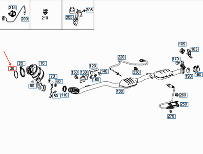 NEW MERCEDES-BENZ C W204 EXHAUST PIPE METAL SEAL A2741420080 ORIGINAL