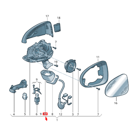 NEW VW TOUAREG MK2 FRONT RIGHT DOOR MIRROR COVER CAP RHD 7P6857086A9B9 ORIGINAL