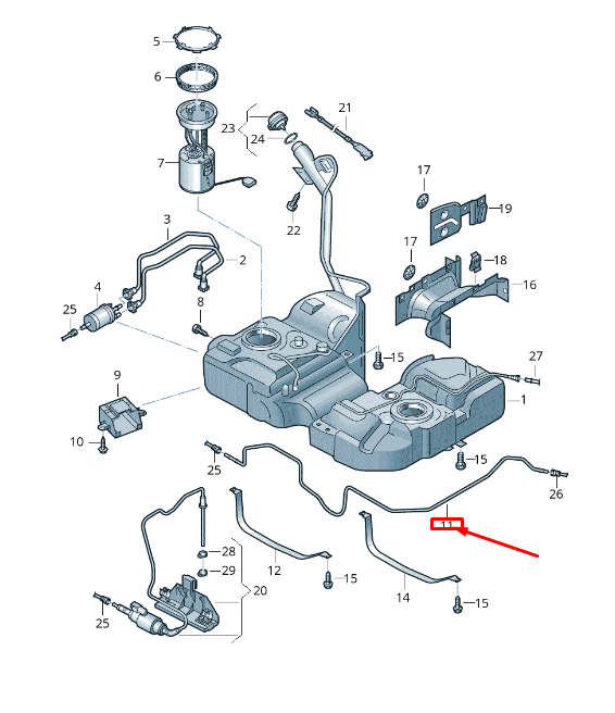 new vw sharan 7n fuel tank breather line 7n0201931 original
