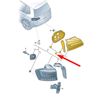 NEW VW GOLF SPORTSVAN REAR LEFT INNER LED TAILLIGHT LHD 510945093AA ORIGINAL
