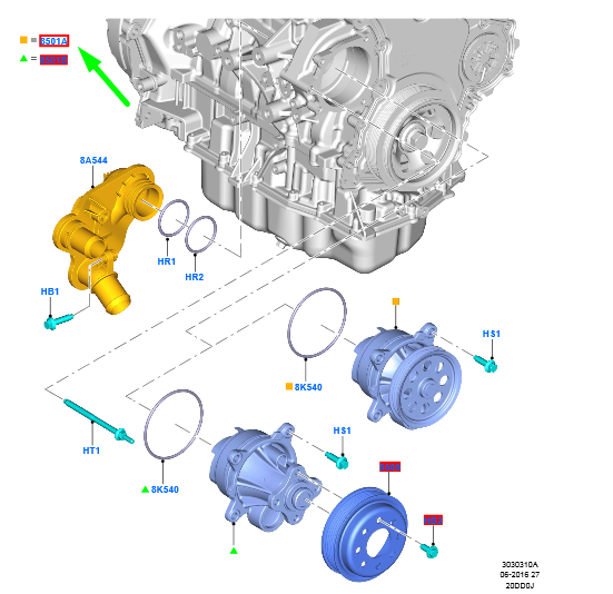 new ford transit custom mk1 water pump 2192988 original