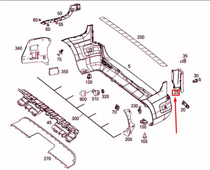 NEW MERCEDES-BENZ VITO W447 REAR BUMPER RIGHT COVER A44788505229B51