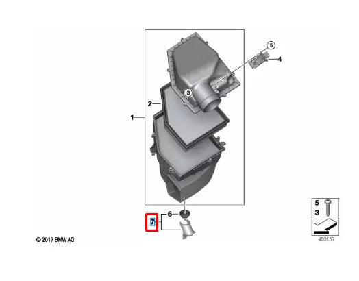 NEW BMW X3 G01 INTAKE SILENCER BRACKET 13718580430 ORIGINAL