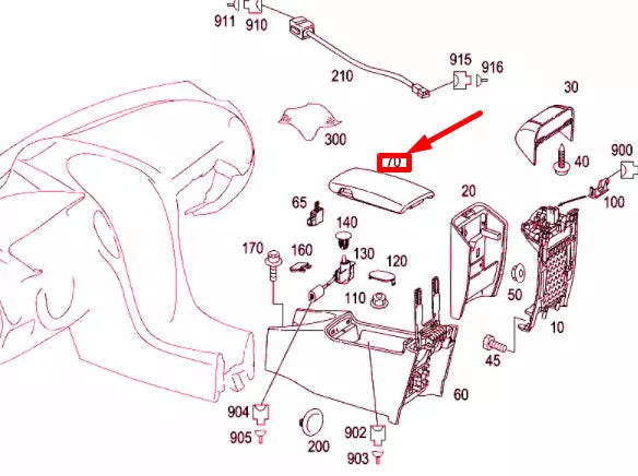 NEW MERCEDES-BENZ SLK R171 ARMREST HOUSING CAP A1716800339289B97 ORIGINAL
