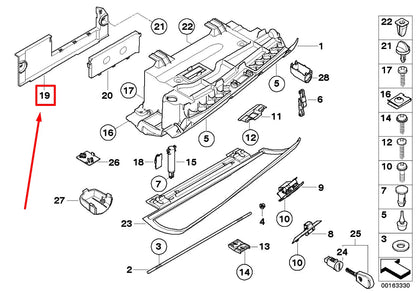 NEW BMW 5 E60 FUSE CARRIER COVER 7063483 51167063483 ORIGINAL