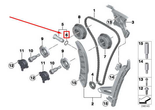 new bmw z4 e89 engine timing chain tensioner o-ring 11317631972 7631972 original