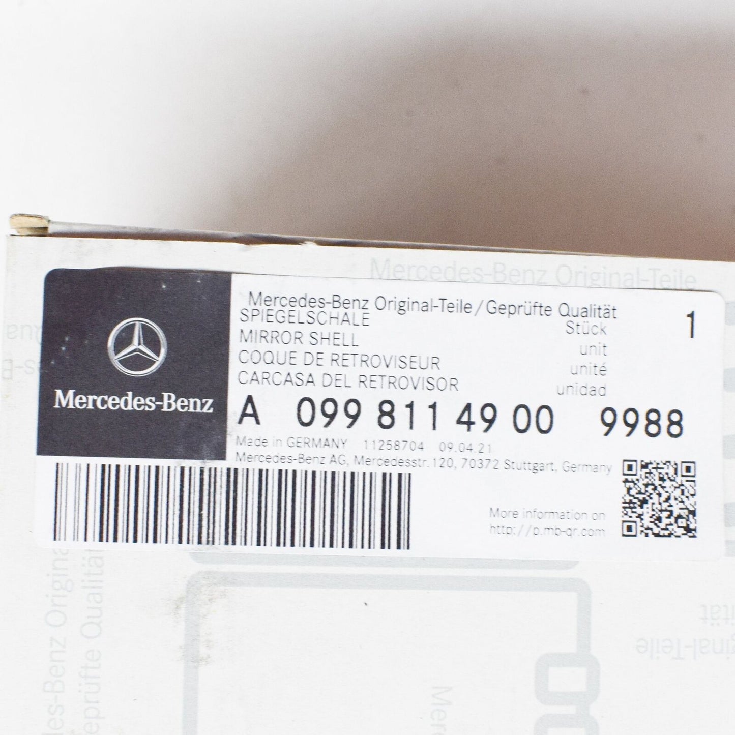 NEW MERCEDES-BENZ C-CLASS W205 LEFT WING MIRROR COVER A09981149009988 ORIGINAL