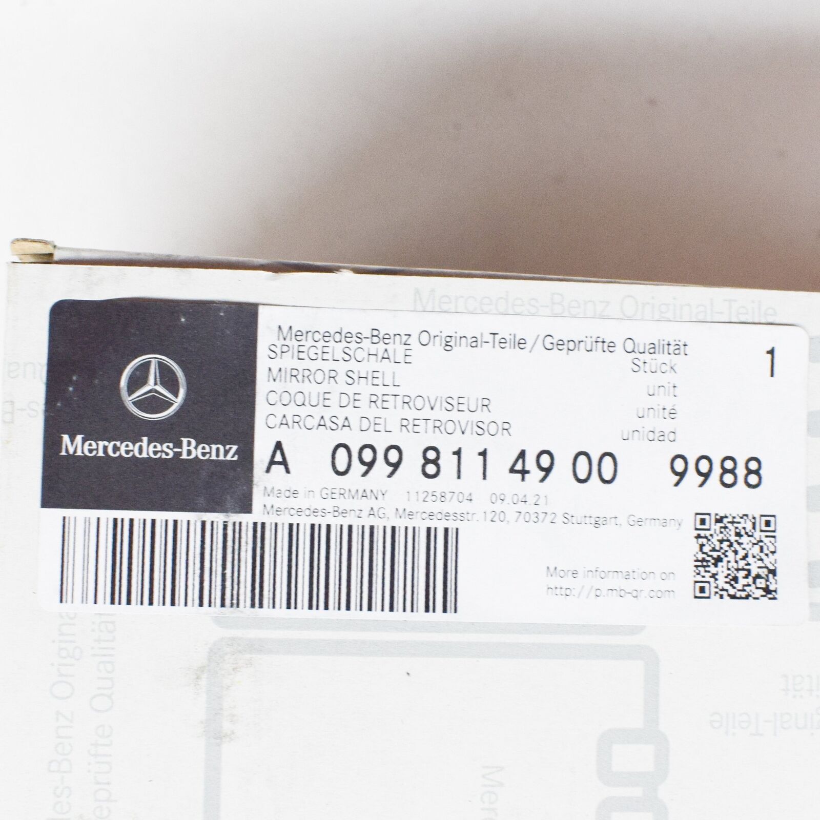 NEW MERCEDES-BENZ C-CLASS W205 LEFT WING MIRROR COVER A09981149009988 ORIGINAL