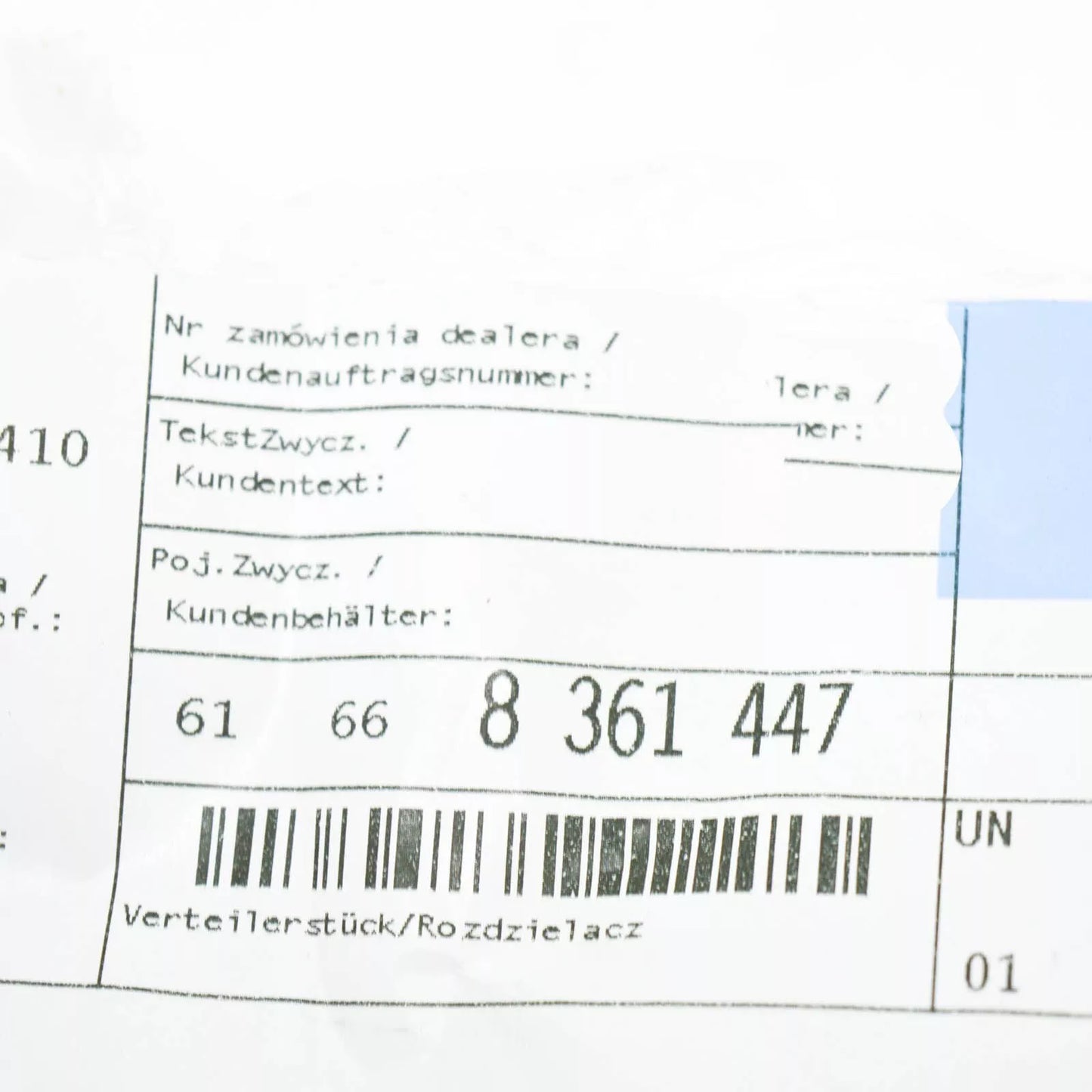 NEW BMW 5 E39 HEADLIGHT CLEANING DISTRIBUTION PIECE 61668361447 ORIGINAL