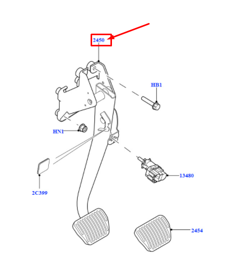 new land rover discovery v l462 brake pedal rhd lr081600 original