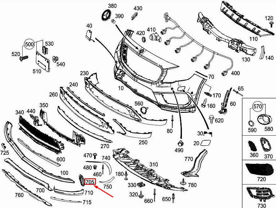 new mercedes-benz gla x156 front left bumper bracket a1568854101 original