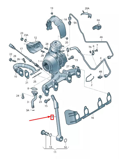 NEW AUDI TT 8J ENGINE OIL RETURN DRAIN LINE 03G145535F ORIGINAL