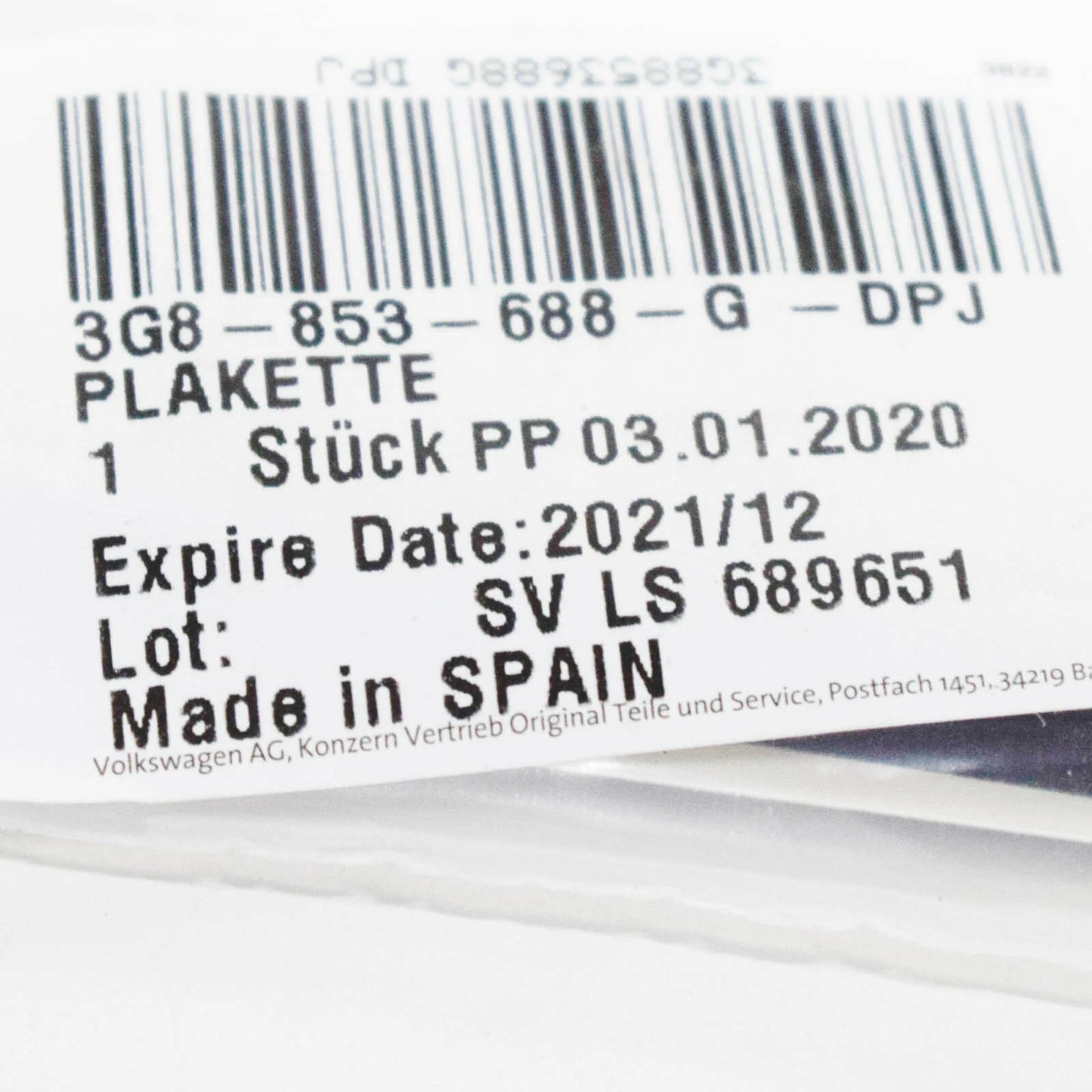 NEW VW ARTEON FRONT RIGHT DOOR EMBLEM R-LINE 3G8853688GDPJ