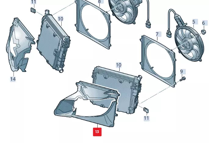 NEW AUDI R8 42 LEFT RADIATOR AIR GUIDE 420121281B ORIGINAL