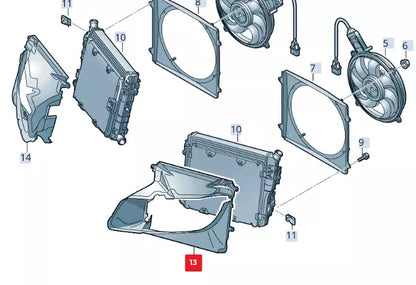 NEW AUDI R8 42 LEFT RADIATOR AIR GUIDE 420121281B ORIGINAL