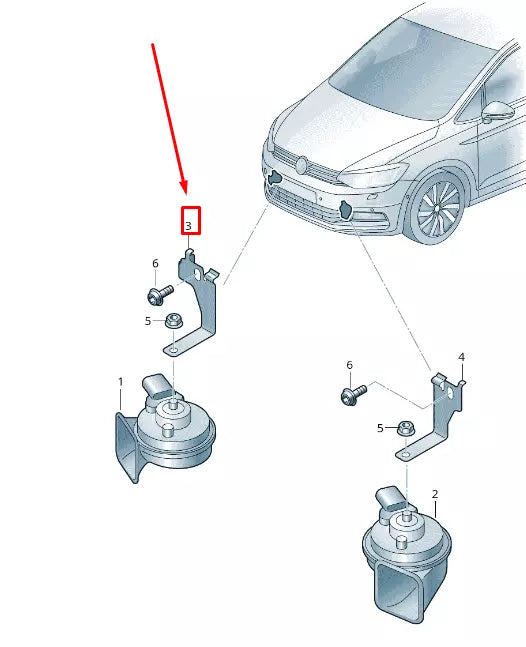NEW VW TOURAN 5T LOW TONE SIGNAL HORN RETAINER 5TA951182A