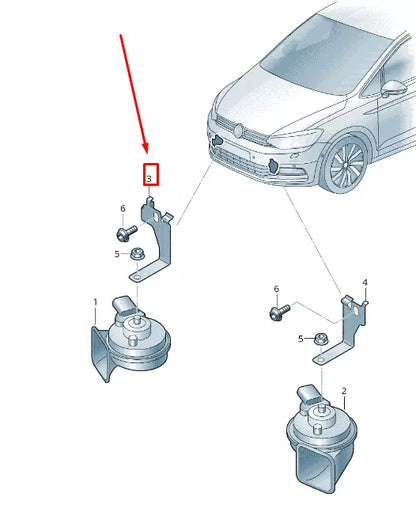 NEW VW TOURAN 5T LOW TONE SIGNAL HORN RETAINER 5TA951182A