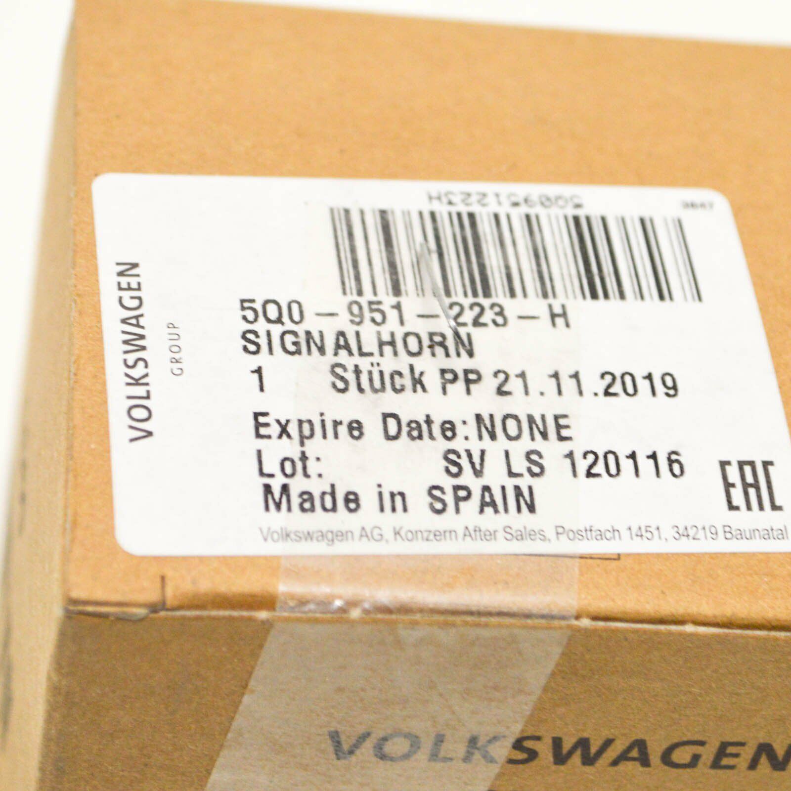 NEW VOLKSWAGEN TIGUAN 5N HORN SIGNAL 5Q0951223H 2018 ORIGINAL